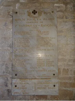 Plaque aux morts de Saint-Wandrille-Rançon