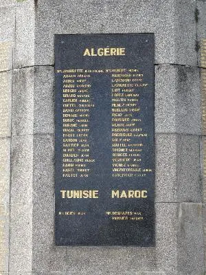 Plaque Algérie sur le Monument aux morts du Havre