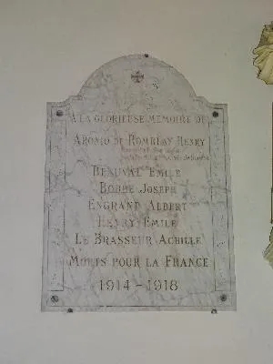 Plaque aux morts de l'église Saint-Martin d'Ernemont-la-Villette