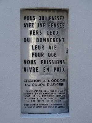Citation à l'ordre du Corps d'Armée de Fontaine-la-Mallet