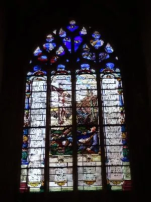 Vitrail commémoratif 14-18 dans l'Église Saint-Ouen de Longpaon à Darnétal