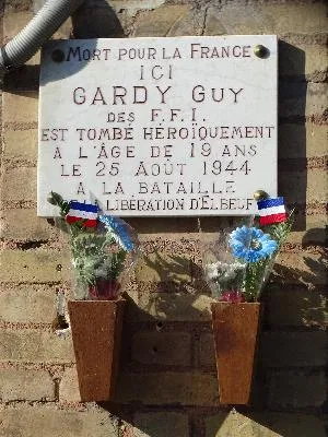Plaque Guy Gardy à Elbeuf-sur-Seine