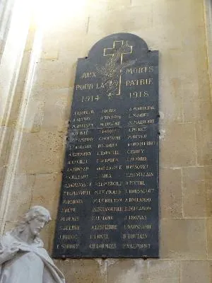 Plaque aux Morts de l'Église Sainte-Madeleine de Rouen