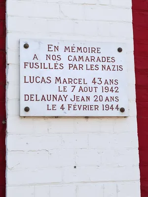 Plaque Marcel Lucas - Jean Delaunay à Elbeuf-sur-Seine