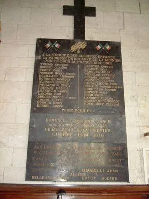 Plaque commémorative église de Beuzeville-la-Grenier