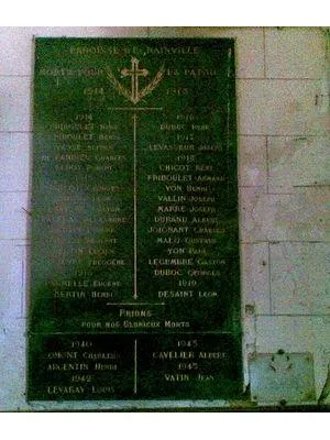 Plaque commémorative église d'Écrainville