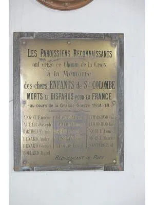 Plaque commémorative église de Sainte-Colombe