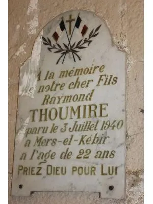 Plaque Raymond Thoumire à Sotteville-sur-Mer