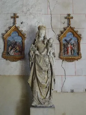 statue (grandeur nature) : Vierge à l'Enfant à grappe de raisin