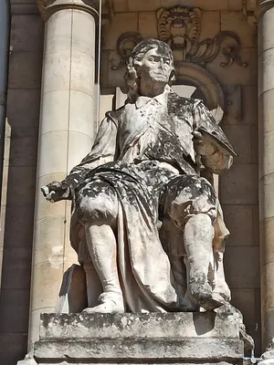 Statue de Nicolas Poussin devant le Musée des Beaux-Arts de Rouen