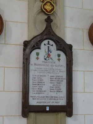 Plaque aux morts de l'église de Manneville-la-Goupil