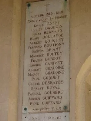 Plaques aux morts de l'église Notre-Dame du Mesnil-Esnard