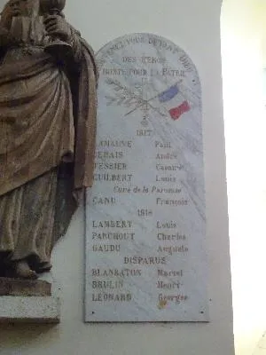 Plaques aux morts de l'église d'Angerville-l'Orcher