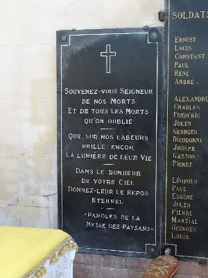 Plaques aux Morts de l'Église Saint-Aubin de Lanquetot