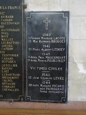 Plaques aux Morts de l'Église Saint-Aubin de Lanquetot