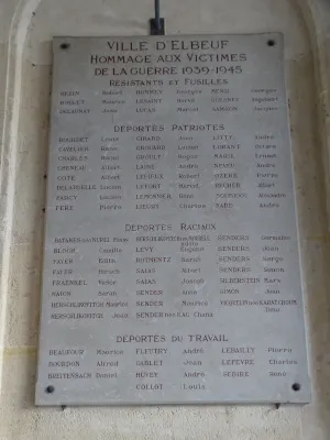 Plaque commémorative 39-45 de la Mairie d'Elbeuf-sur-Seine
