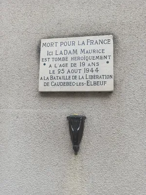 Plaque Maurice Ladam à Caudebec-lès-Elbeuf