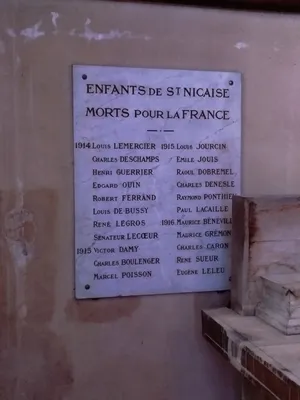 Plaque aux Morts de l'Église Saint-Nicaise à Rouen