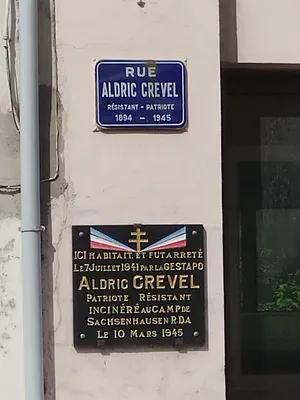 Plaque Aldric Crevel à Montivilliers