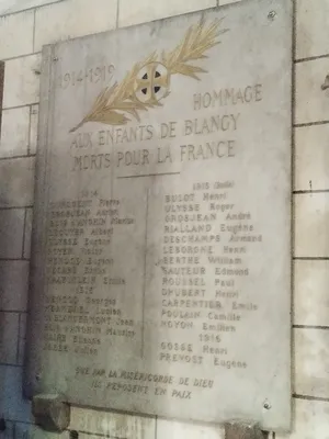 Plaques aux Morts de l'Église Notre-Dame de Blangy-sur-Bresle