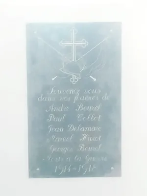 Plaque aux Morts de l'Église Saint-André de Beautot