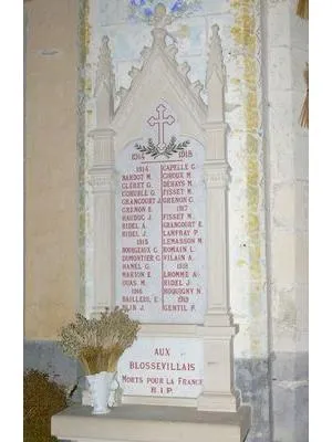 Plaque église 1914-1918 de Blosseville