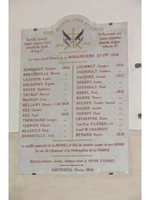 Plaque commémorative église de Valmont
