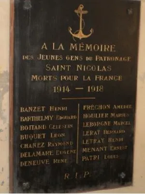 Plaque patronage église Saint-Nicolas du Havre