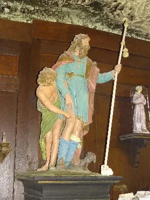 Groupe sculpté : Saint-Roch dans la Chapelle Saint-Adrien de Belbeuf