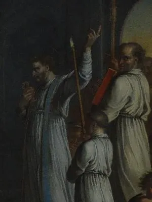 Tableau : Saint-Mathurin exorcisant l'impératrice Théodora de l'Abbatiale Saint-Ouen de Rouen