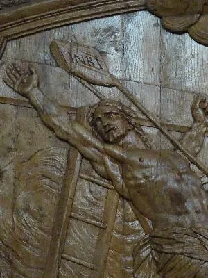 Lambris : Elévation de croix dans l'Église Saint-Martin de Brémontier-Merval