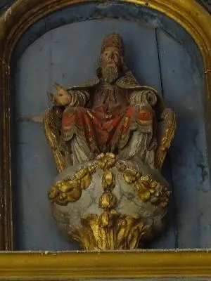 Statue de Dieu le Père assis dans l'église Saint-Martin d'Harfleur