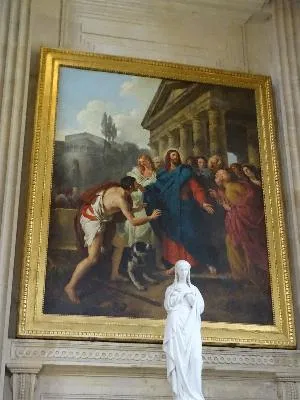 Tableau : Le Christ guérissant l'aveugle dans l'Église Sainte-Madeleine de Rouen