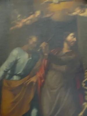 Tableau : Le Christ chassant les marchands du Temple dans l'Église Saint-Patrice de Rouen