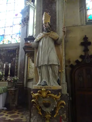Statue de Saint-Romain dans l'Église Saint-Patrice de Rouen