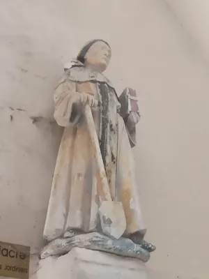 Statue de Saint-Fiacre dans l'Église Saint-Médard de Varneville-Bretteville
