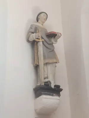 Statue de Saint-Vincent dans l'Église Saint-Médard de Varneville-Bretteville
