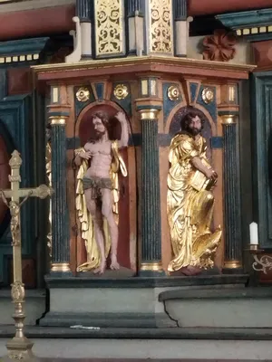 Retable et tabernacle du maître-autel de l'Église Saint-Laurent à Rétonval