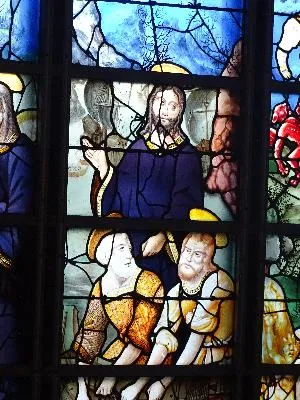 Vitrail Baie 1 : La vie de Saint-Pierre dans l'église Sainte-Jeanne-d'Arc de Rouen