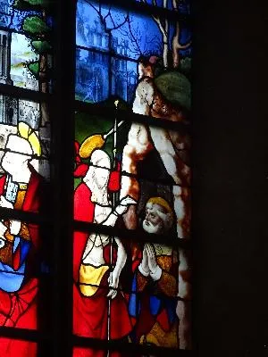Vitrail Baie 1 : La vie de Saint-Pierre dans l'église Sainte-Jeanne-d'Arc de Rouen