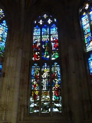 Vitrail Baie 1 : Le Baiser de Judas dans la Collégiale Notre-Dame d'Auffay