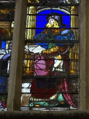 Vitrail Baie 102 : Vitrail de l'arbre de Sainte-Anne dans le Temple Saint-Eloi de Rouen