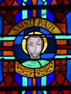 Vitrail Baie 2 : Saint-Paul dans l'Église Saint-Martin d'Octeville-sur-Mer