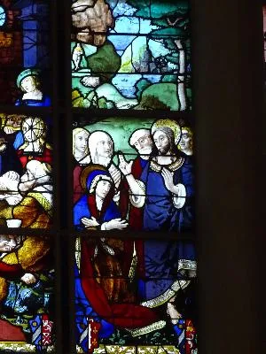 Vitrail Baie 9 : L'Enfance et Vie du Christ dans l'église Sainte-Jeanne-d'Arc de Rouen