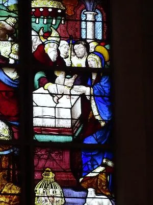 Vitrail Baie 9 : L'Enfance et Vie du Christ dans l'église Sainte-Jeanne-d'Arc de Rouen