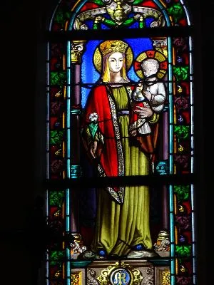 Vitrail Baie 2 : Saint-Joseph dans l'Église Saint-Sauveur de Boos