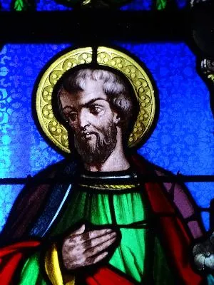 Vitrail Baie 2 : Saint-Joseph dans l'Église Saint-Sauveur de Boos