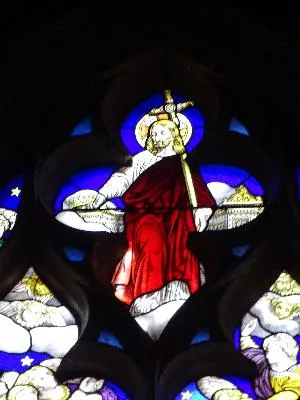 Vitrail Baie 1 : St Godard - Concile de Poitiers dans l'Église Saint-Godard de Rouen