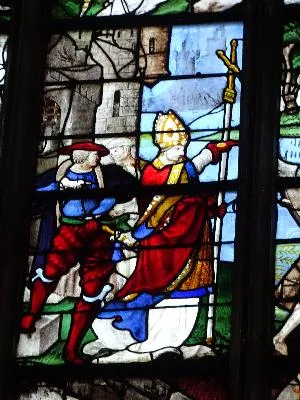 Vitrail Baie 3 : Vie de Saint-Romain dans l'Église Saint-Godard de Rouen