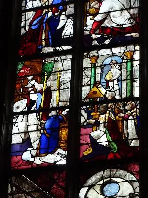 Vitrail Baie 3 : Vie de Saint-Romain dans l'Église Saint-Godard de Rouen